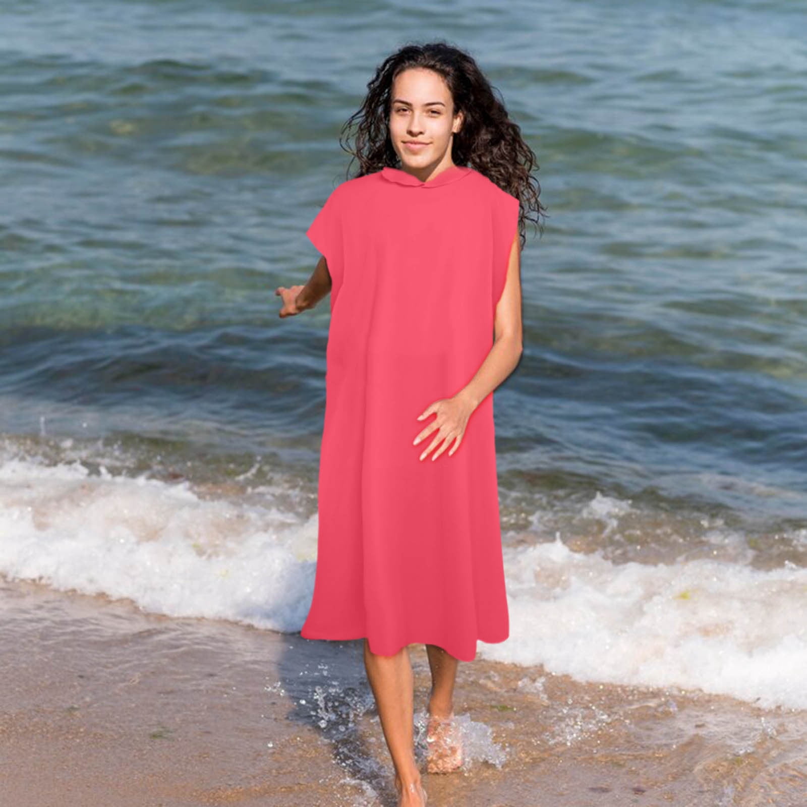 Poncho Serviette De Surf Microfibre - Capuche, Taille Unique, Changement Rapide Plage/Piscine