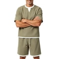 thumbnail image 2 of hotojiny Men's Two Piece Shorts Sets Summer Sweatsuits Casual Comfy Jogging Active Sets Stylish Color Block Matching Outfit(Green,X-Large), 2 of 7