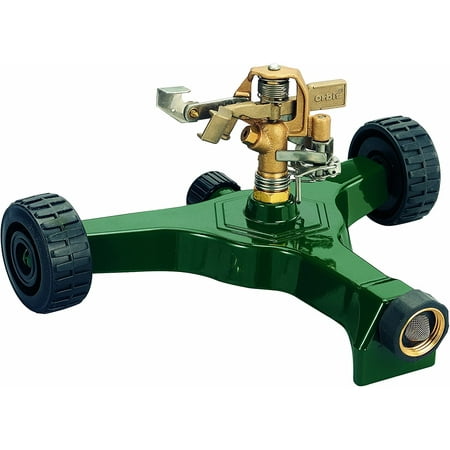 56186N Lawn and Garden 1/2-Inch Brass Impact Sprinkler with Metal Wheel Base