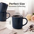 thumbnail image 3 of Onader 4-Pieces Coffee Mugs Set, Water Cups with Large Handle, 12 oz Ceramic Mugs Suitable for Tea Milk Latte, Stain-Resistant & Microwave Safe, Starry Blue, 3 of 8