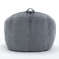 thumbnail image 5 of Corduroy Bean Bag Chair, Oversized Lounge Chair with Handle, Soft Upholstered Round Accent Chair for Living Room Bedroom Kids Room (Gray), 5 of 11