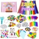thumbnail image 1 of Kit de Bricolaje Infantil, 1200+ Piezas para Niños Fieltro Ocio Creativo Manualidades de Bricolaje, Kit Creativo Infantil con Pompones de Colores Infantiles, Limpiapipas, Palitos de Paleta, Plumas, Pe, 1 of 5