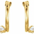 thumbnail image 2 of 14k Yellow Gold Cubic Zirconia Hoop Earrings Hoop Earring for Women - .4 Grams, 2 of 2