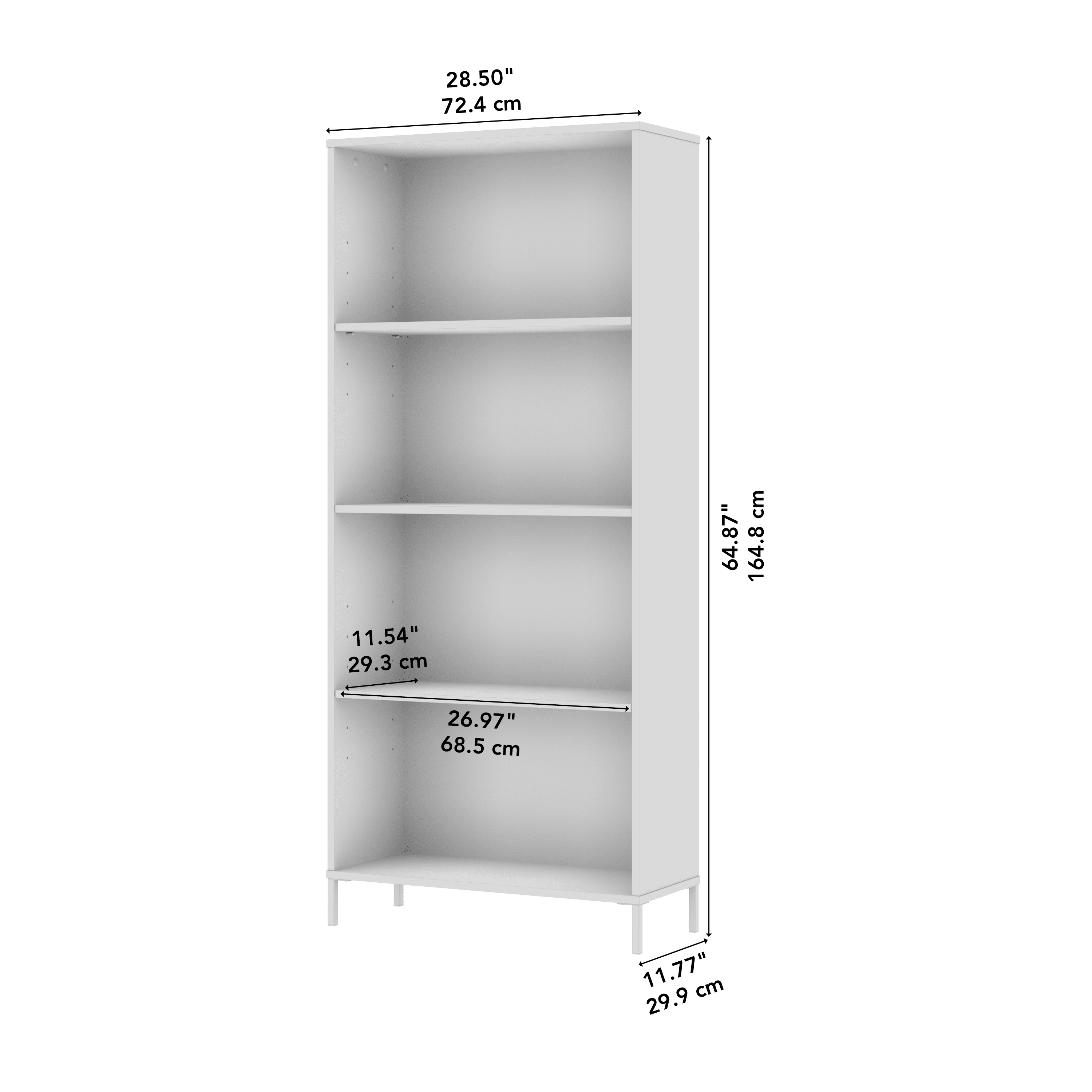 Bush Furniture Soho 4 Shelf Bookcase in Black