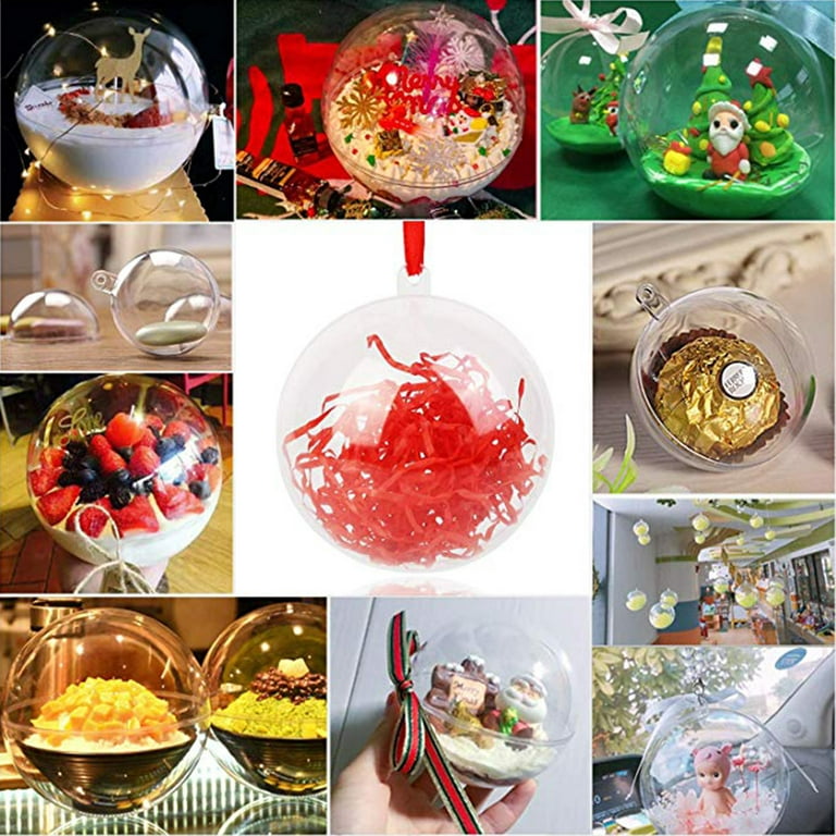 Lampao 20Pcs Clear Fillable Christmas Ball Ornaments, DIY Plastic Xmas  Craft Balls for Christmas Tree Wedding Party Home Decor (3.15/80mm) 
