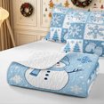 thumbnail image 4 of Erosebridal Winter Snowman Quilt Full 3-Piece,Christmas Snowflakes Full Bedspread Sets,Dark Blue,1 Coverlet and 2 Pillowcases, 4 of 7