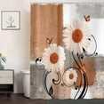 thumbnail image 6 of Rustic Farmhouse Shower Curtain,Farm Orange Daisy Floral Flowers and Butterfly on Country Wooden Shower Curtain for Bathroom,Orange Gray Shower Curtain with 12 Hooks,54X70in, 6 of 6