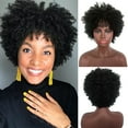 thumbnail image 2 of Black Short Wave Wig - High Temperature Silk, Rose Inner Net, 10cm Length - for Daily Wear & Cosplay, 2 of 7