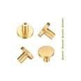 thumbnail image 1 of Poignee de Porte en Laiton Massif Rond, Poignée de Meuble, Poignées Boutons de Tirage pour Tiroir Armoire Placard Commode Cuisine, Poignée Monotrou Doré - 4 Pcs (33mm20mm), 1 of 3