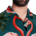 thumbnail image 5 of Flamingo Tropical Rainforest Men's Short Sleeve Poplin Shirts with Spread Collar Tops, Casual Printed Button Down Short Summer Beach Shirts for Men and Women, 5 of 6