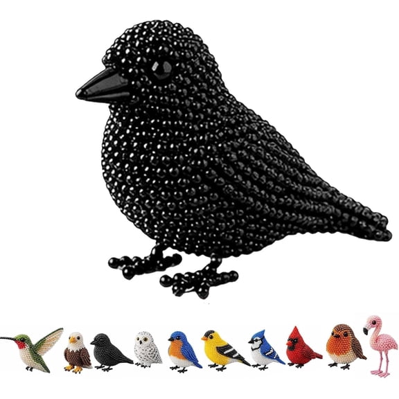 Cute 3D Bird Beaded Embroidery Craft Set with Instructions, DIY Bird Beading Kit for Adults & Beginners, Handmade DIY Birds Art Kit for Craft Enthusiasts, Stress Relief Creative Hobby(Style B)Q