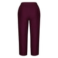 thumbnail image 4 of REALiKUN Casual Trousers for Women Notch Bottom Loose Pants Elastic Waist Comfort Pant Solid Lightweight Cozy Trouser, 4 of 5