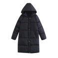 thumbnail image 4 of Jinhomg Womens Oversized Puffer Coat Comfy Long Length Hooded Down Jacket Fall Winter Warm Long Sleeve Button Down Padded Coats with Pockets Prime 90 off Clearance Sale Black L, 4 of 8
