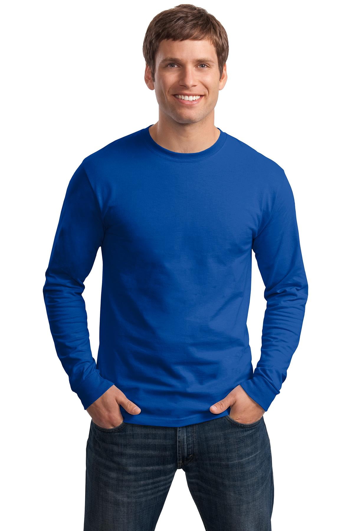 Hanes Men's 100 Percent Cotton Long Sleeve T-Shirt. 5586 - Walmart.com