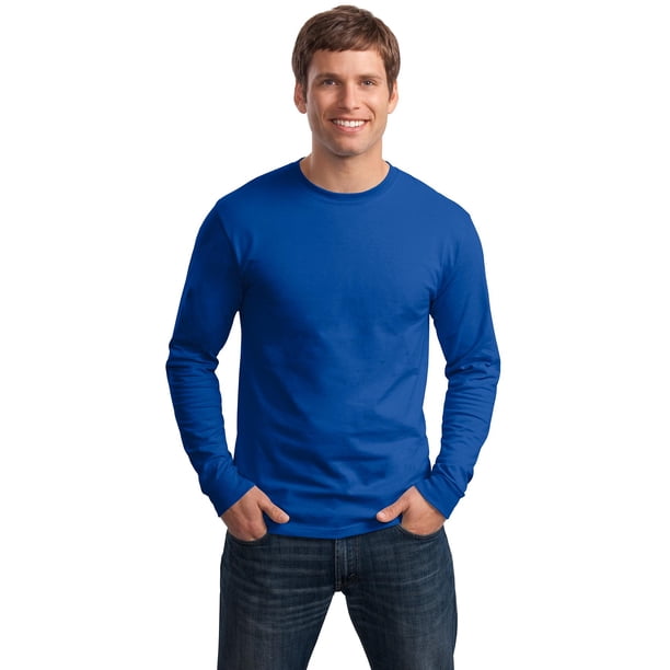 Hanes Men's 100 Percent Cotton Long Sleeve T-Shirt. 5586 - Walmart.com
