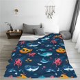thumbnail image 5 of Honeii Ocean Floor Animals Print Fleece Blanket - Throw Blanket for Bed, Sofa, Couch, Camping, and Travel , Microplush Ultra Soft Warm Blanket-60"x50", 5 of 7