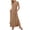 Brown, variant on Women Summer T-Shirt Dress Casual Crewneck Short Sleeve Shift Dresses Loose Maxi Dress With Pockets