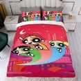 thumbnail image 4 of Las Chicas Superpoderosas Conjunto de sábanas temático, trío de piezas, cómodo y amigable con la piel, diseño único, regalo de decoración para el hogar para familiares, amigos y fans,140cm *210cm, 4 of 6