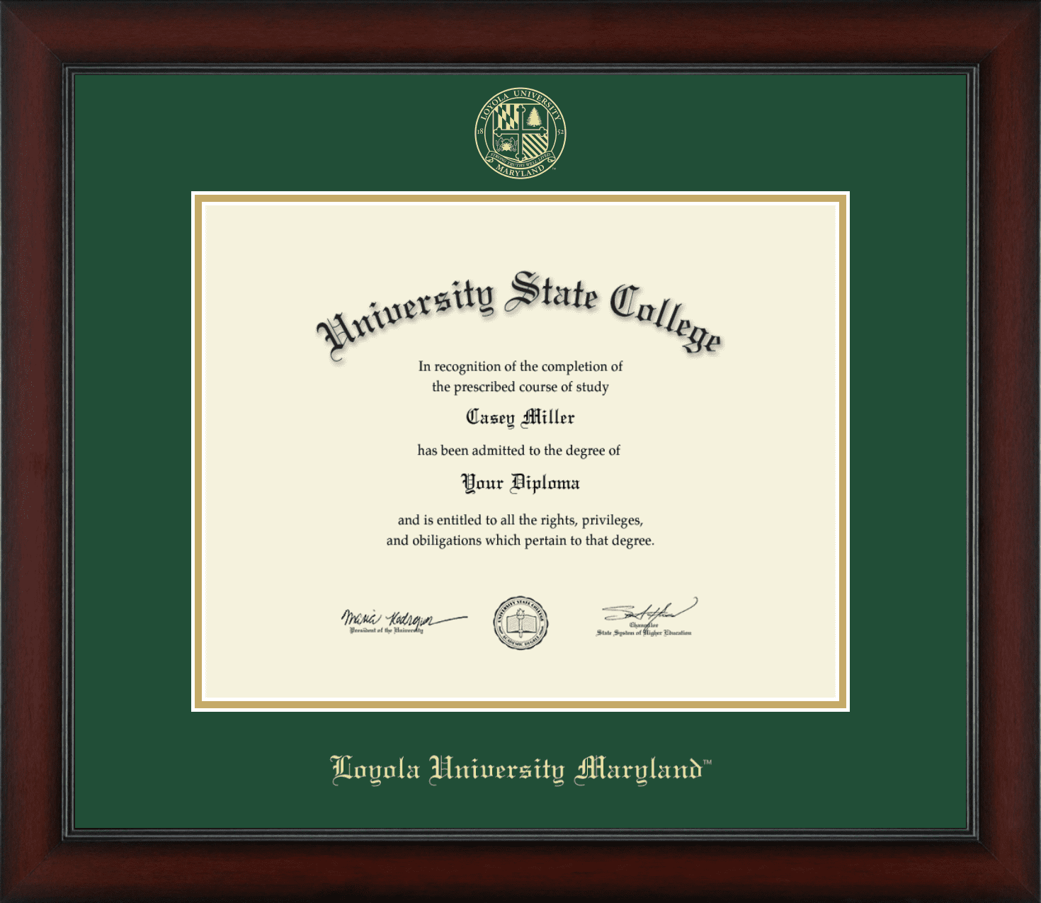 Loyola University Maryland Officially Licensed Gold Embossed