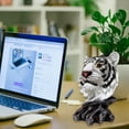 thumbnail image 6 of White Tiger Bust Freestanding Tabletop Home Decor - Wild Animal Sculpture Collectible Gifts - Decor for Bedroom and Living Room - Lucky Tiger Statue for Shelf and Office Desk Accent, 6 of 7