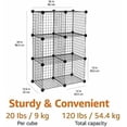 thumbnail image 2 of Basics 6-Cube Wire Grid Stackable Storage Organizer, Metal Shelving Unit, No-Tool Assembly, 26"W x 38"H x 12.6"D, Black, 2 of 6