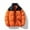 Orange, variant on Men's Puffer Jacket Thickened Winter Bubble Coat Warm Stand Collar Color Block Zip Up Jacket