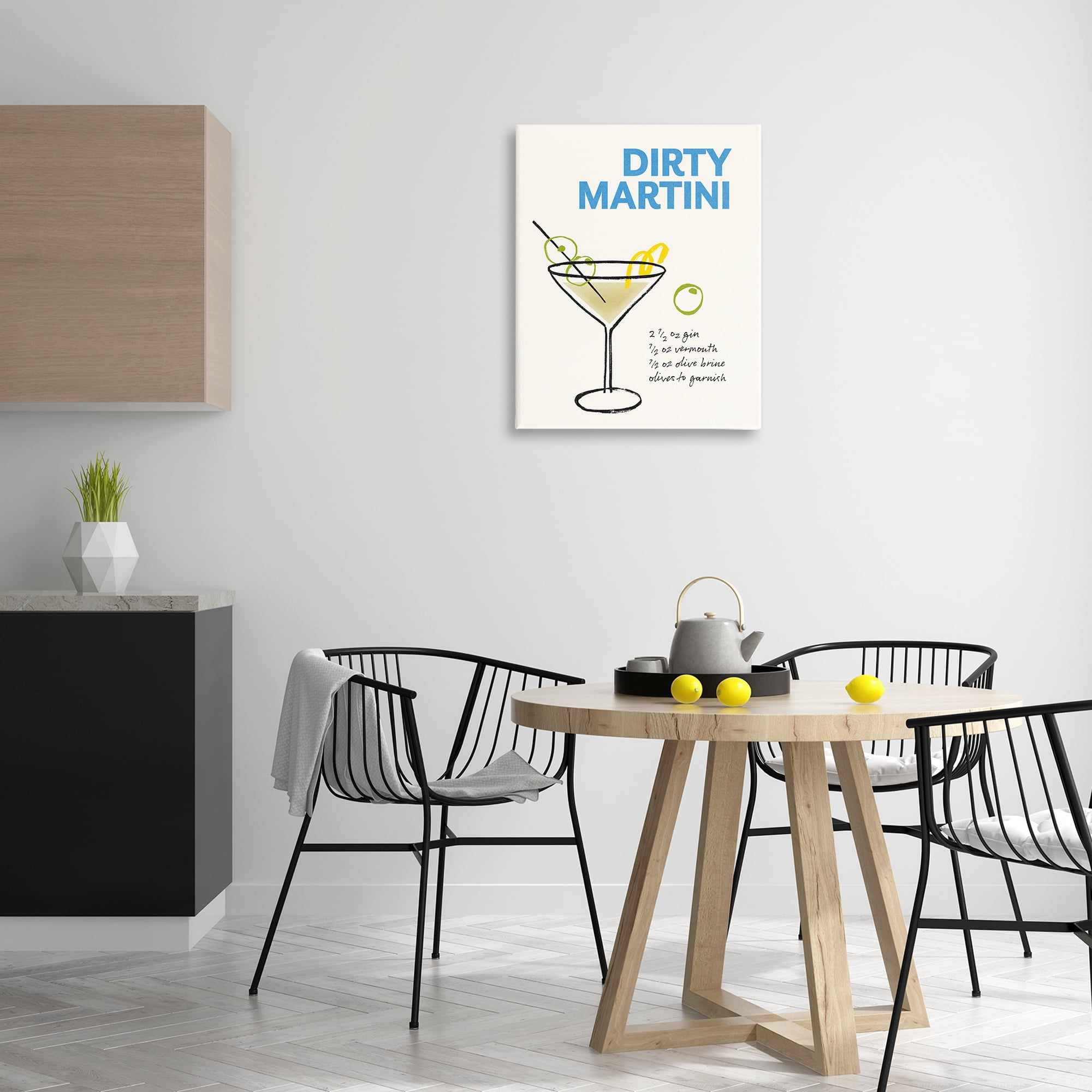 Stupell Industries Dirty Martini Recipe Food & Beverage Painting Gallery Wrapped Canvas Art Print Wall Art, 24 x 30