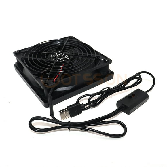 1PCS Quiet Dual 120mm 5V USB Computer PC Fan with Speed Controller,for Router Desktop Laptop Receiver DVR Playstation Xbox USB FAN
