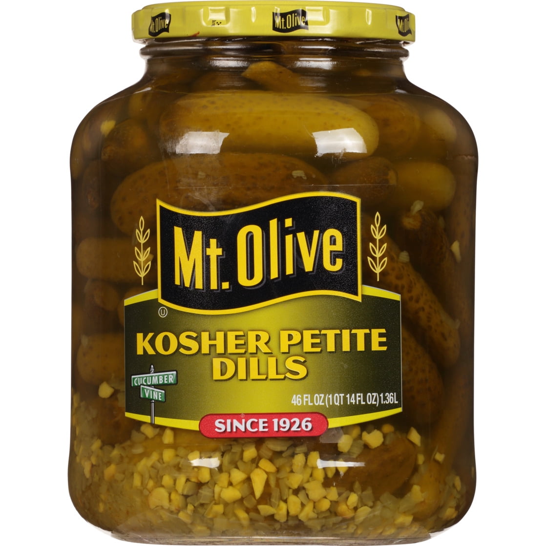 dill  Mt. Olive Kosher Petite Dill Pickles, 46 fl oz jar - Walmart.com
