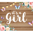 thumbnail image 4 of Floral Design Baby Shower Banner It's a Girl Butterfly Decorations for Gender Reveal Nursery Wall Party, 4 of 8