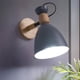 thumbnail image 2 of Apliques de pared estilo granja, lámpara de pared, pantalla de metal, iluminación moderna Gris, 2 of 9