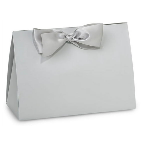 Pack of 100, Solid Chrome Matte Purse Totes Large 8 x 3.5" x 5.5" Great for Party Favors, Gift Basket Stuffers, & Jewelry Packaging