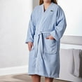 thumbnail image 5 of Lacoste Classic Pique 100% Cotton Bath Robe for Men & Women, One Size Fits Most, Sky, 5 of 8