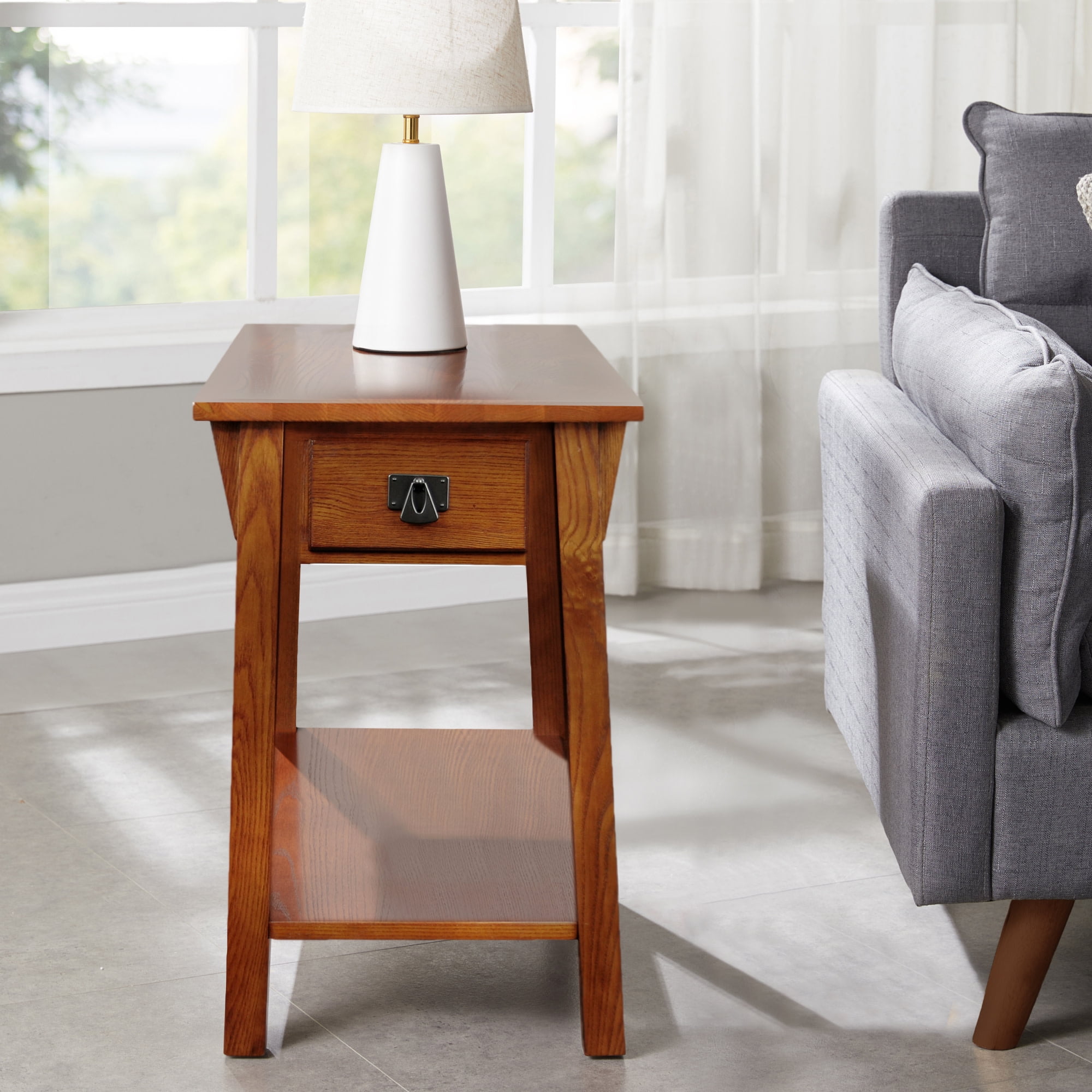 Leick Home 9059 RS Mission End Table with Drawer Made with