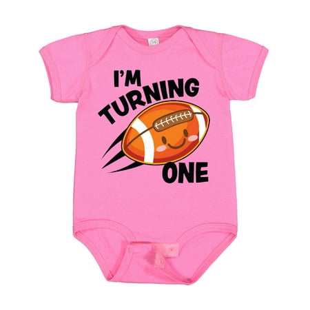 

Inktastic Birthday I m Turning One with Football Gift Baby Boy or Baby Girl Bodysuit