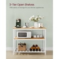 thumbnail image 3 of VASAGLE Kitchen Island with 3 Shelves, 39.4 Inches Kitchen Shelf with Large Worktop, Stable Steel Structure, Industrial, Easy to Assemble, Oak Beige and White KKI005W09, 3 of 7