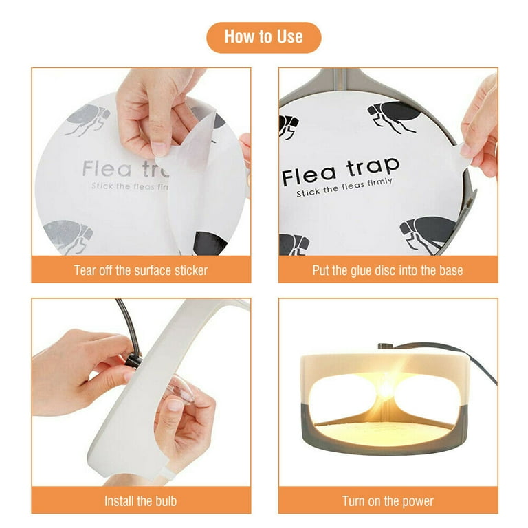 BugMD Termination Station Pest Trapper - Flea Trap with Light and Refills,  Sticky Trap for Ants, Cockroaches, Tick and Flea, Bug Catcher, Roach Trap