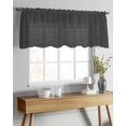thumbnail image 4 of Black Burlap Texture Sheer Curtains Valances for Windows Farmhouse Vintage Black Chiffon Kitchen Valances for Cafe, Rod Pocket Voile Window Treatments Curtains for Living Room Bedroom, 54"x18", 4 of 9