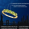 thumbnail image 2 of Gem Stone King 1.50 Ct Round Green Peridot 18K Yellow Gold Plated Silver 5-Stone Band, 2 of 6