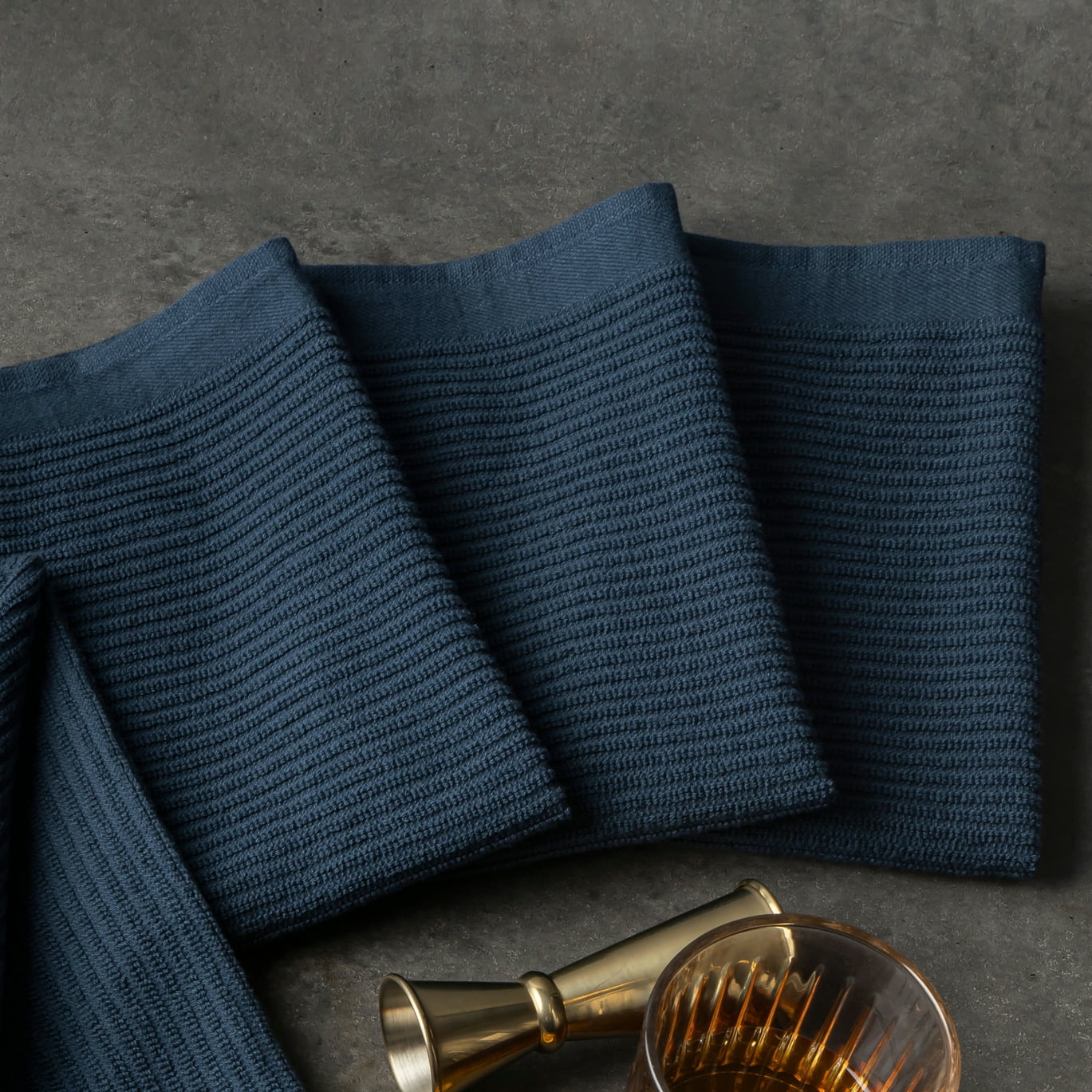 Thyme & Table Ultra Absorbent Navy Cotton Kitchen Towels, 4 Pack