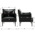 thumbnail image 3 of Dayalane Modern Accent Chair, Upholstered Faux Leather Single Sofa Chair for Living Room, Small Space Armchair with Metal Legs, Comfy Club Chair for Bedroom Reception Room, Black, 3 of 8
