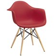 thumbnail image 1 of Modway Fauteuil de Salle à Manger Pyramide avec Pieds en Bois Naturel en Rouge, 1 of 2