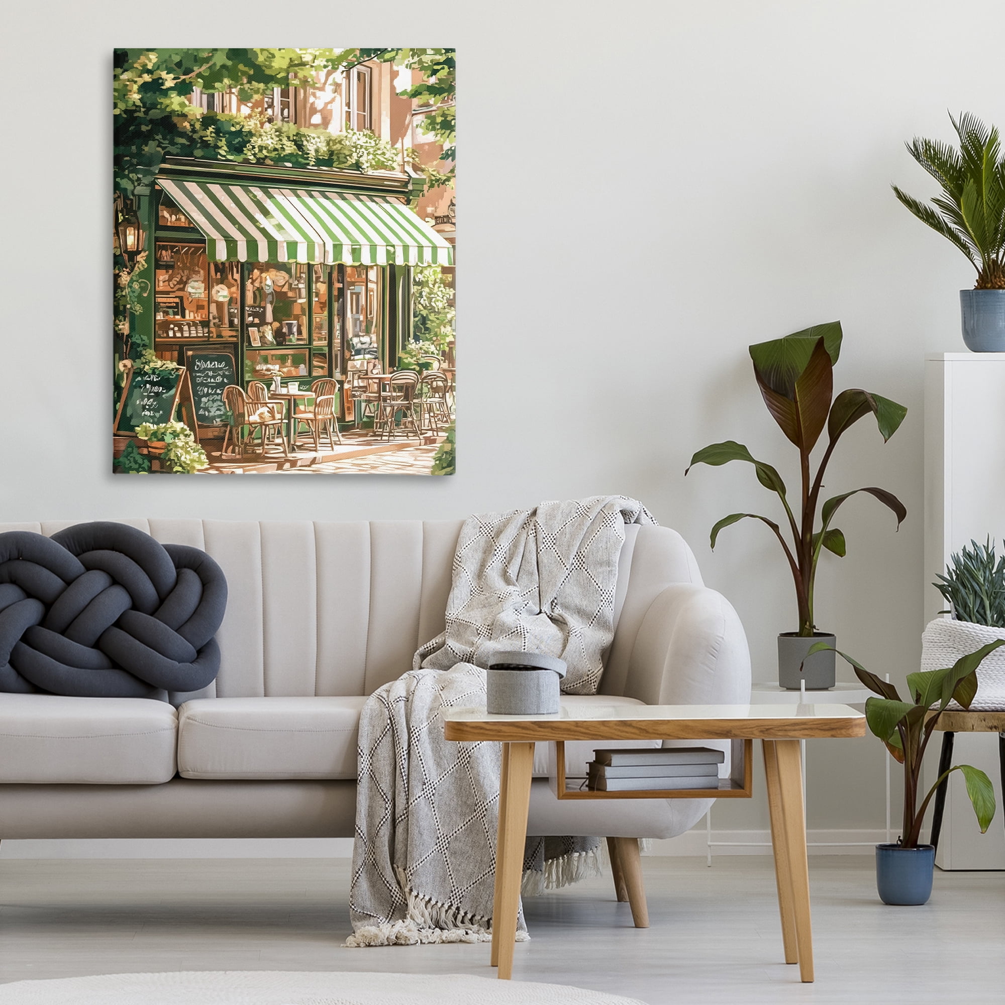 Stupell Industries Coffee Shop Awning & Greenery Canvas Wall Art, design by LSR Design Studio