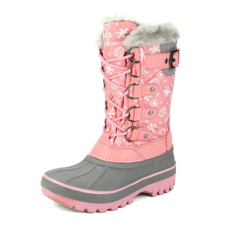

Dream Pairs Ankle Snow Boots Boys Girls Winter Warm Lace Up Waterproof Boots Shoes KRIVER-1 PINK Size 11