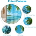 thumbnail image 4 of Summer Shower Curtain Beach Sea Scenery Shower Curtain Set for Bathroom with Hooks Green Palm Trees Leaves Waterproof Shower Curtains 84x72 inches, 4 of 6