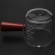 thumbnail image 2 of Glass Measuring Cup Espresso Shot Glass 75ml Triple Pitcher Barista Single Spouts With Wood Handle, 2 of 5