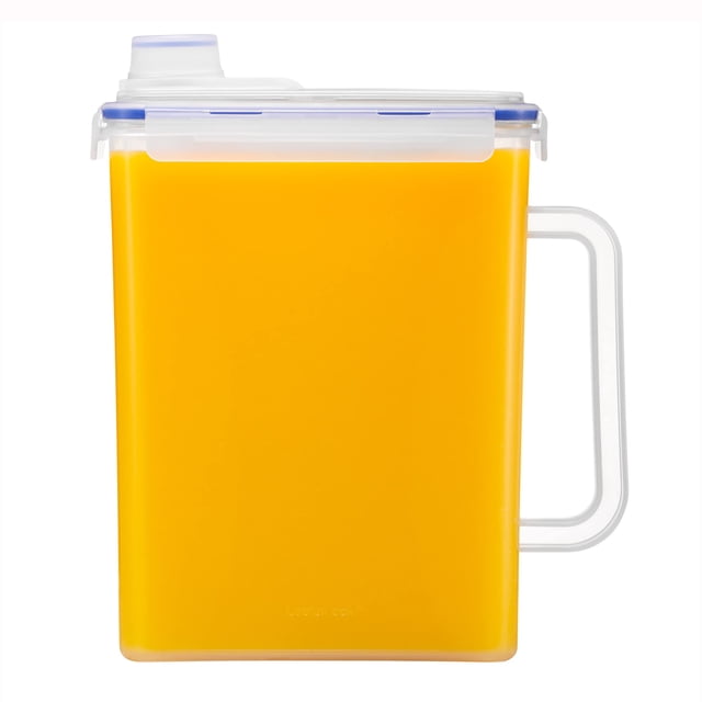 LocknLock - Jarra de agua para puerta de nevera, con asa, sin BPA, con tapa de rosca, perfecta para hacer tés y jugos, 1 galón, transparente