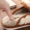 thumbnail image 5 of JeashCHAT Clearance Slip On Slide Sandals for Women Home Women's Cotton Slippers Home Cotton Slippers Plush Slippers (Beige), 5 of 8
