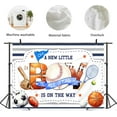 thumbnail image 3 of Sports Baby Shower Backdrop Photography Boys Baseball Football Basketball Kids Oh Baby Background A New Little All Star is On The Way Party Decorations Banner Photo Booth Props Supplies, 3 of 5