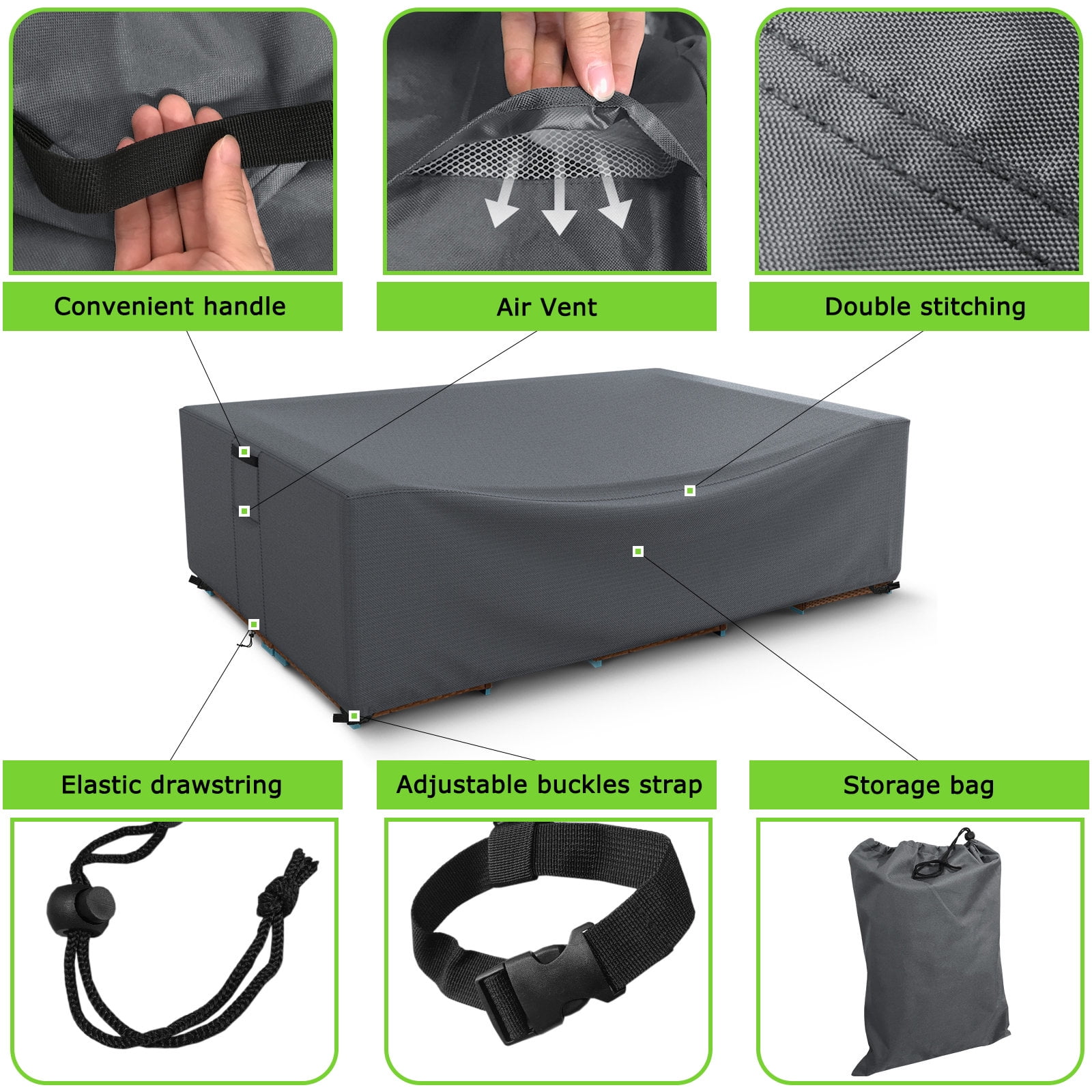 STARTWO Waterproof Patio Furniture Covers Thickened Heavy Duty Outdoor Furniture Covers for 8-10 Seats